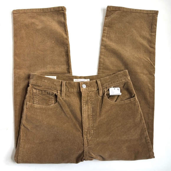Levi's Premium Ribcage Straight Ankle Corduroy Pants Ermine Brown Size 31X27 - Picture 3 of 17